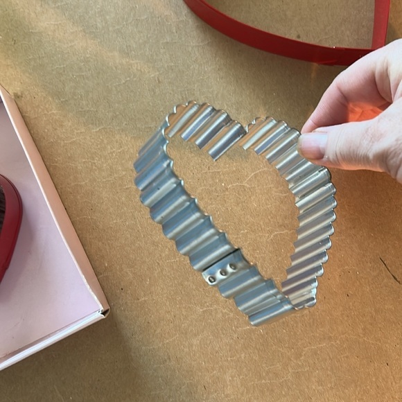 NWOT nested heart cookie cutters - two large, two small - red and silver metal - Picture 3 of 5